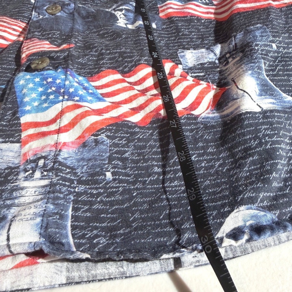 RedHead‎ Mens Patriotic American Flag Mount Rushmore Button Down Shirt Medium - Picture 8 of 8